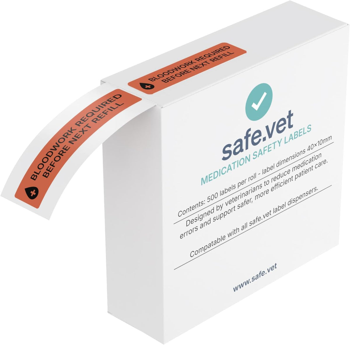 Dispensed Medication Veterinary Pharmacy Labels | Roll of 500 | Clinical-Grade Color-Coded Stickers for Medication Bottles (Refrigerate)