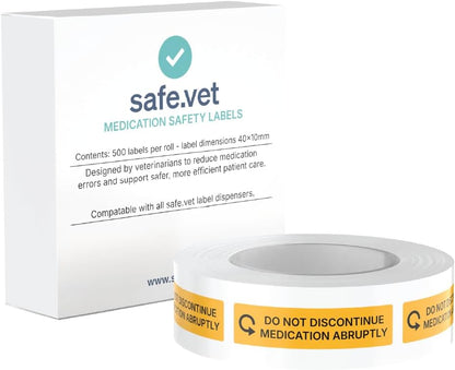 Dispensed Medication Veterinary Pharmacy Labels | Roll of 500 | Clinical-Grade Color-Coded Stickers for Medication Bottles (Refrigerate)