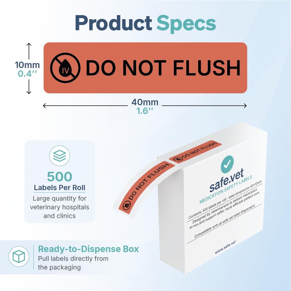 Dispensed Medication Veterinary Pharmacy Labels | Roll of 500 | Clinical-Grade Color-Coded Stickers for Medication Bottles (Refrigerate)