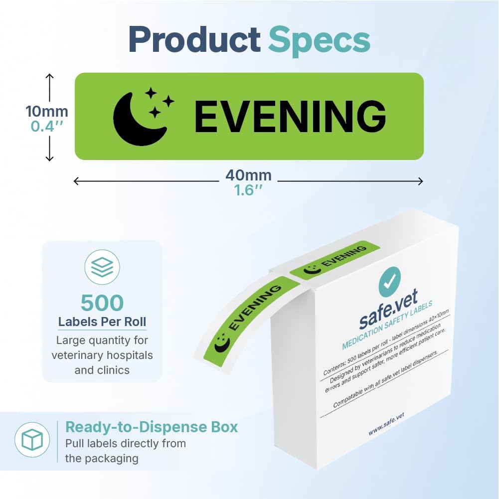 Dispensed Medication Veterinary Pharmacy Labels | Roll of 500 | Clinical-Grade Color-Coded Stickers for Medication Bottles (Refrigerate)