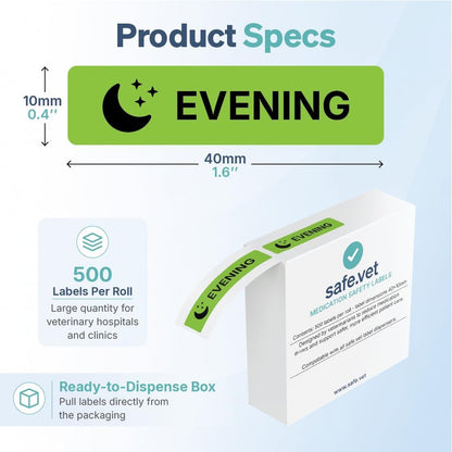 Dispensed Medication Veterinary Pharmacy Labels | Roll of 500 | Clinical-Grade Color-Coded Stickers for Medication Bottles (Refrigerate)