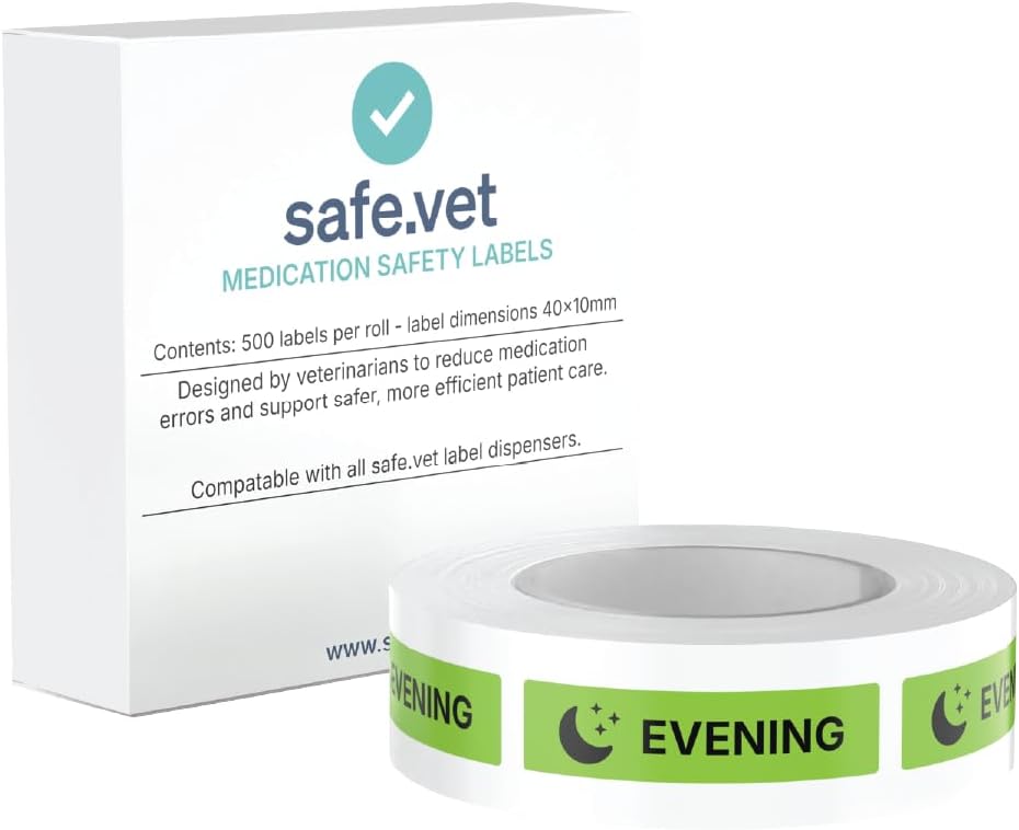 Dispensed Medication Veterinary Pharmacy Labels | Roll of 500 | Clinical-Grade Color-Coded Stickers for Medication Bottles (Refrigerate)