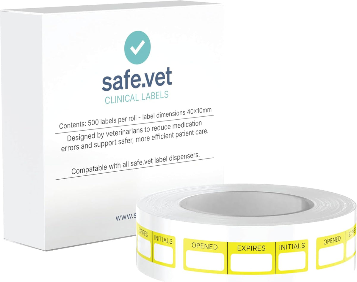 Dispensed Medication Veterinary Pharmacy Labels | Roll of 500 | Clinical-Grade Color-Coded Stickers for Medication Bottles (Refrigerate)