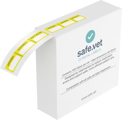 Dispensed Medication Veterinary Pharmacy Labels | Roll of 500 | Clinical-Grade Color-Coded Stickers for Medication Bottles (Refrigerate)