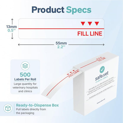 Dispensed Medication Veterinary Pharmacy Labels | Roll of 500 | Clinical-Grade Color-Coded Stickers for Medication Bottles (Refrigerate)