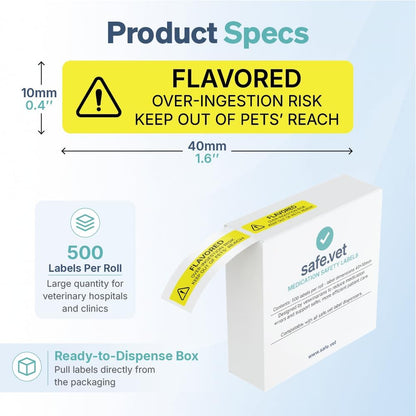 Dispensed Medication Veterinary Pharmacy Labels | Roll of 500 | Clinical-Grade Color-Coded Stickers for Medication Bottles (Refrigerate)