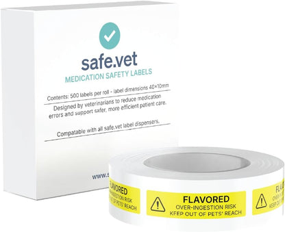 Dispensed Medication Veterinary Pharmacy Labels | Roll of 500 | Clinical-Grade Color-Coded Stickers for Medication Bottles (Refrigerate)