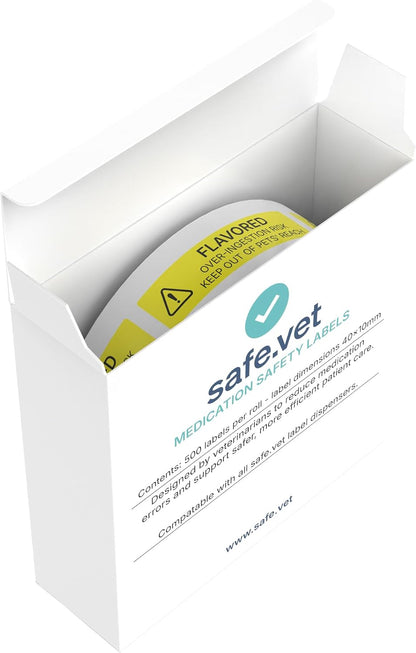 Dispensed Medication Veterinary Pharmacy Labels | Roll of 500 | Clinical-Grade Color-Coded Stickers for Medication Bottles (Refrigerate)