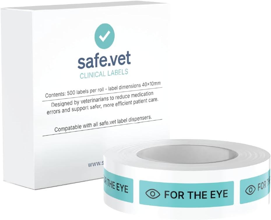 Dispensed Medication Veterinary Pharmacy Labels | Roll of 500 | Clinical-Grade Color-Coded Stickers for Medication Bottles (Refrigerate)