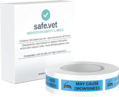 Dispensed Medication Veterinary Pharmacy Labels | Roll of 500 | Clinical-Grade Color-Coded Stickers for Medication Bottles (Refrigerate)