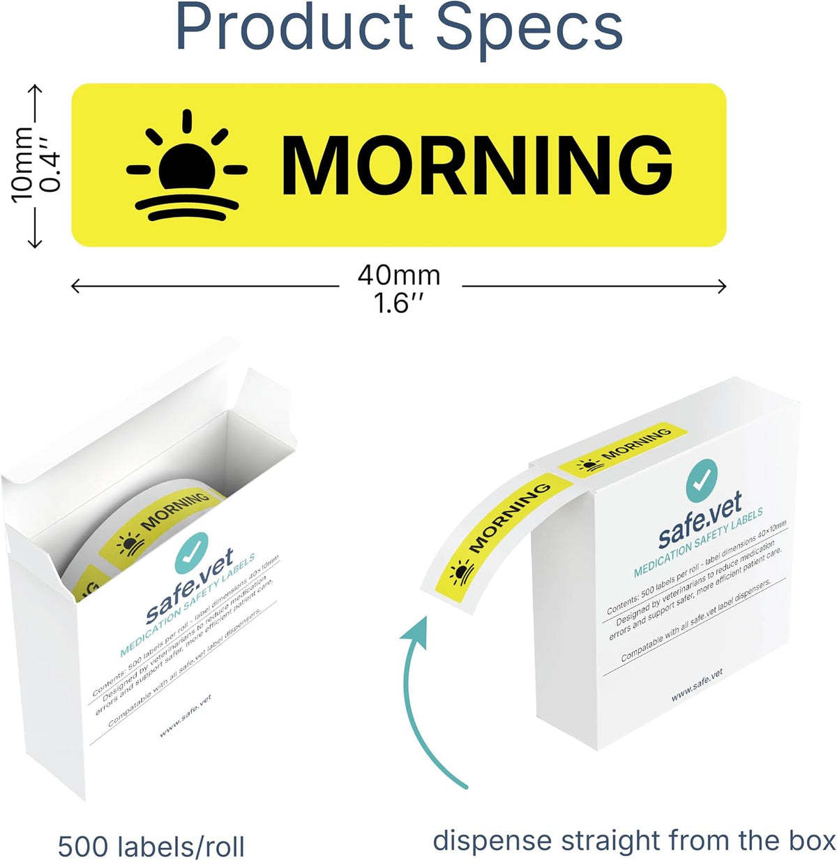 Dispensed Medication Veterinary Pharmacy Labels | Roll of 500 | Clinical-Grade Color-Coded Stickers for Medication Bottles (Refrigerate)