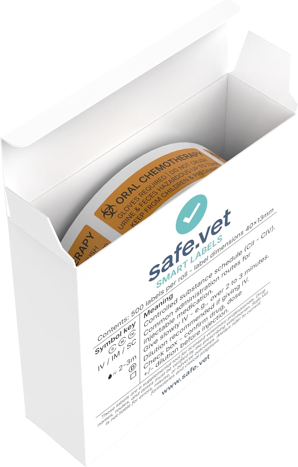 Dispensed Medication Veterinary Pharmacy Labels | Roll of 500 | Clinical-Grade Color-Coded Stickers for Medication Bottles (Refrigerate)