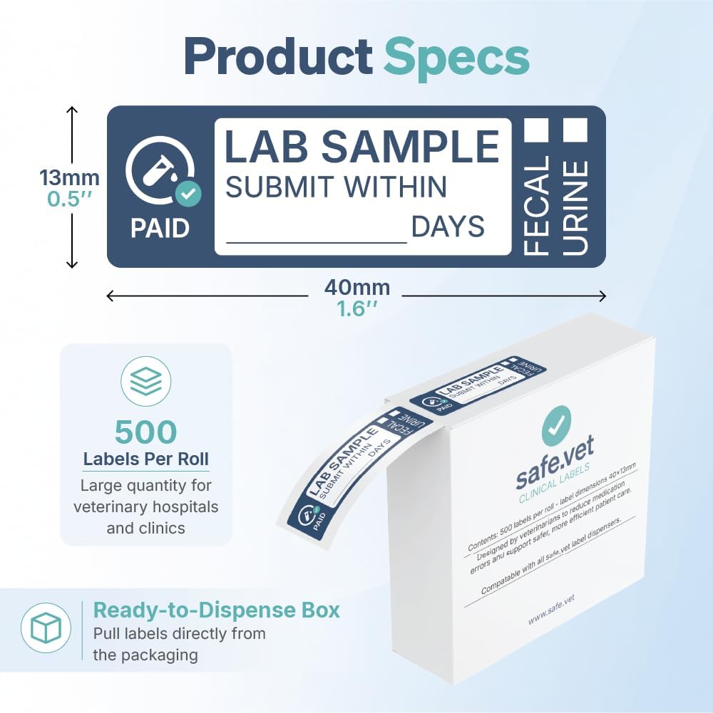 Dispensed Medication Veterinary Pharmacy Labels | Roll of 500 | Clinical-Grade Color-Coded Stickers for Medication Bottles (Refrigerate)
