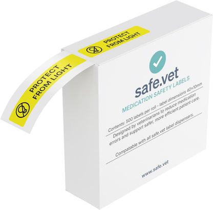Dispensed Medication Veterinary Pharmacy Labels | Roll of 500 | Clinical-Grade Color-Coded Stickers for Medication Bottles (Refrigerate)