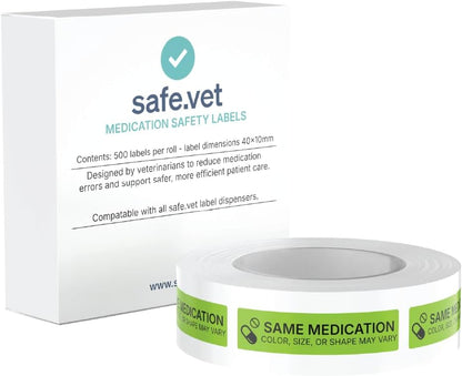 Dispensed Medication Veterinary Pharmacy Labels | Roll of 500 | Clinical-Grade Color-Coded Stickers for Medication Bottles (Refrigerate)