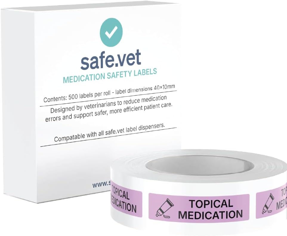 Dispensed Medication Veterinary Pharmacy Labels | Roll of 500 | Clinical-Grade Color-Coded Stickers for Medication Bottles (Refrigerate)