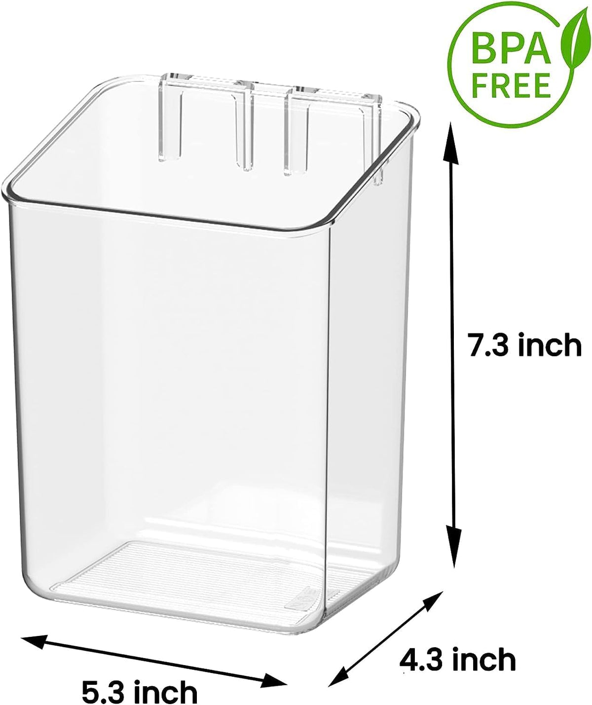vacane Plastic Adhesive Mount Over Cabinet Door Organizer, Wall Organization Container Makeup Organizer Hanging Basket Bins for Kitchen, Pantry, Craft Room, Office, Space Saving Holder