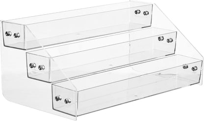 Tiered Spice Rack Acrylic, Spice Rack Shelf Seasoning Organizer for Countertop, Cabinet, Pantry, Kitchen Storage - 5 Tier