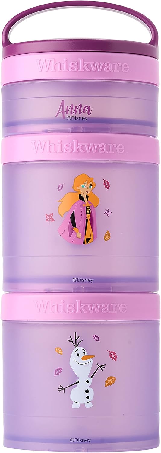 Whiskware Bluey Stackable Snack Containers for Babies, Toddlers, and Kids, 3 Stackable Snack Cups for School and Travel, Cupholder Friendly, Bluey and Bingo! Let’s Do This!
