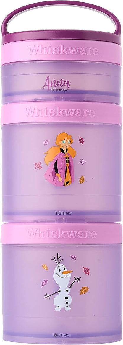 Whiskware Bluey Stackable Snack Containers for Babies, Toddlers, and Kids, 3 Stackable Snack Cups for School and Travel, Cupholder Friendly, Bluey and Bingo! Let’s Do This!