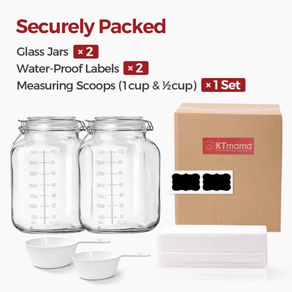 34oz 6 Pack Glass Jars with Airtight Lids - Round Food Storage Canisters for Pantry Organization, Ideal for Sugar, Cookies, Candy, Coffee, Nuts & Dry Goods | Thick Glass,BPA-Free