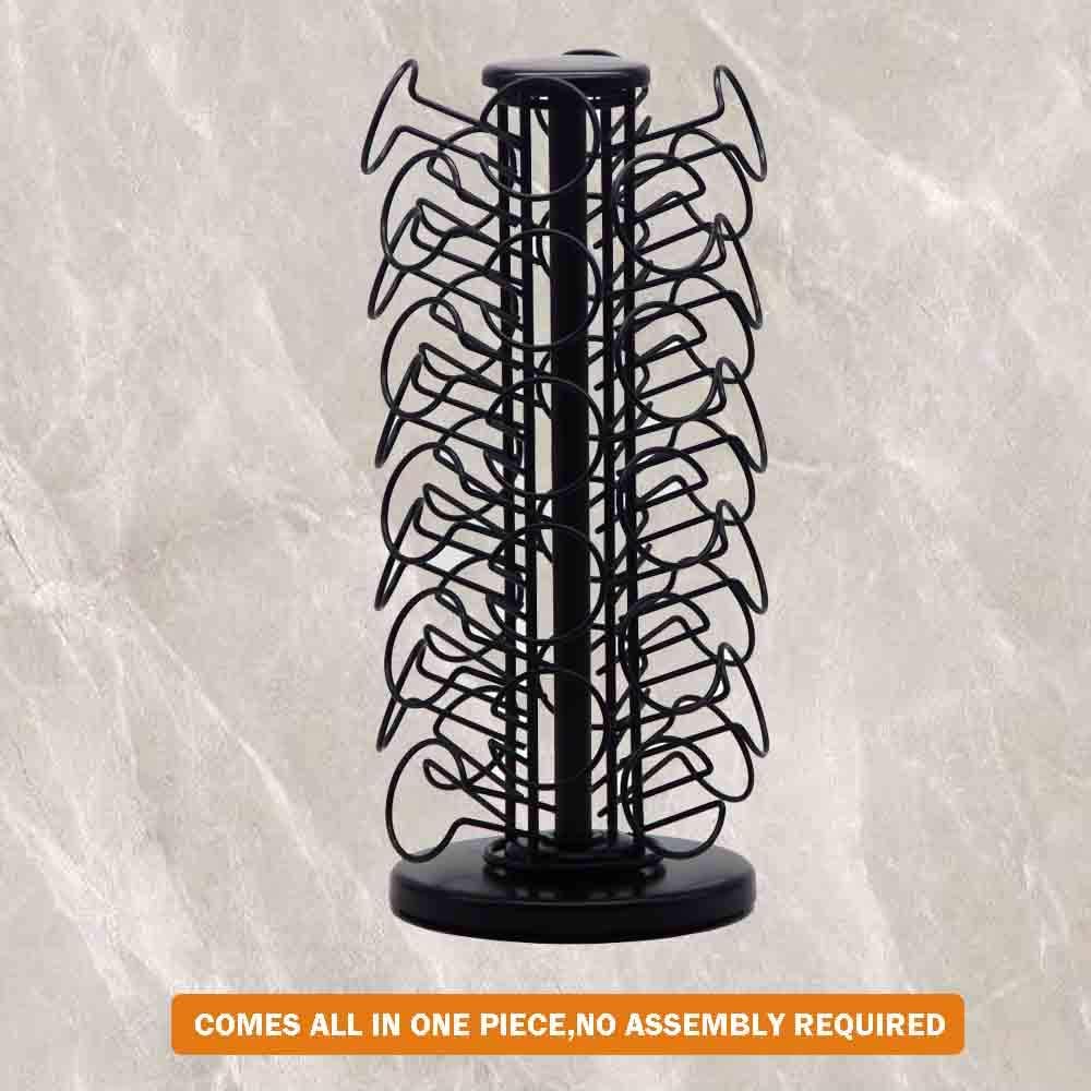 BLACKSMITH FAMILY 36 K Cup Pod Carousel Easy Assembly Design K Cup Holders,K Cup Holder, K Cups Holder,K Cup Carousel, 4-Tier Coffee Pods Holder Storage Organizer Stand,Glossy Black