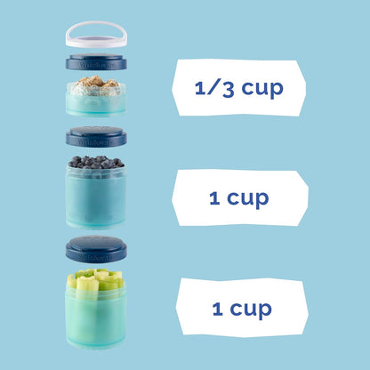 Whiskware Bluey Stackable Snack Containers for Babies, Toddlers, and Kids, 3 Stackable Snack Cups for School and Travel, Cupholder Friendly, Bluey and Bingo! Let’s Do This!