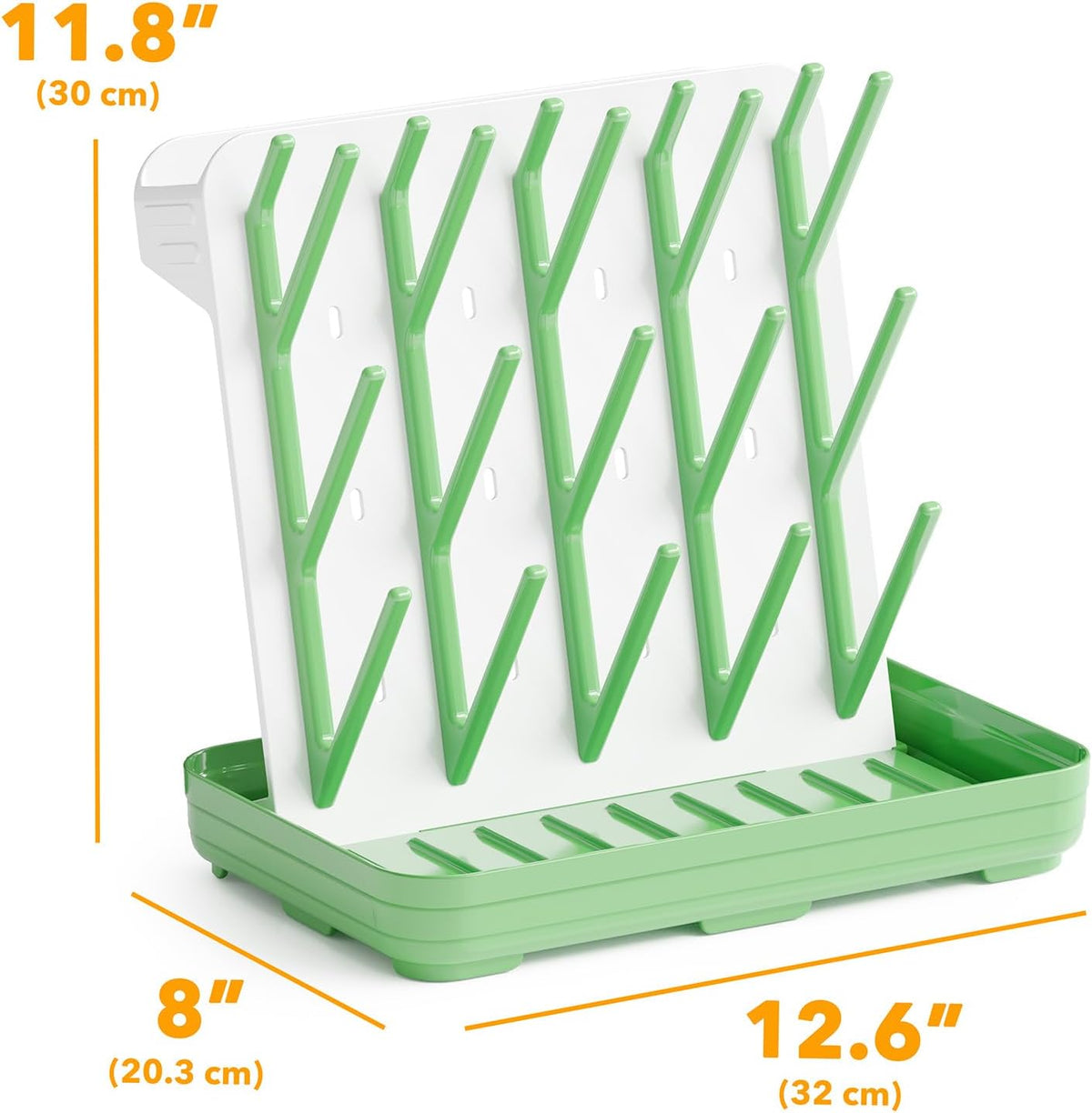 SpaceAid Baby Bottle Drying Rack with 20 Hooks, Space Saving Kitchen Bottles Rack Dryer, Vertical Baby Bottle Holder Organizer for Countertop Storage Accessories (White and Gray)