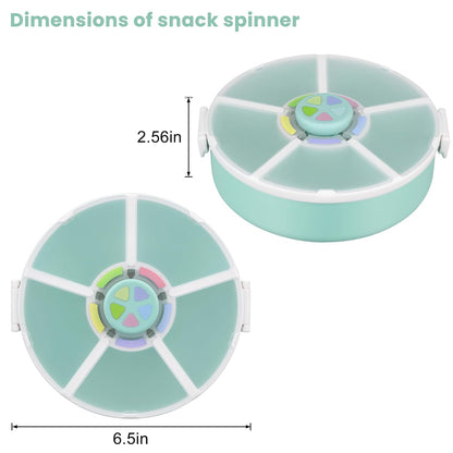 Pawtong Snack Rotator Container Reusable Snack Box with 5 Compartment Dispenser and Lid, Color Matching Opening Lid, BPA and PVC Free, for Home, School, Travel (Purple)