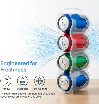 Can Holder for Cooler, Portable Soda Can Organizer for Cooler with Handle, Space-Saving Rotating Beverage Rack for Fridge, Pantry and Counters, Easy-Access Soda and Beer Cans Organizer