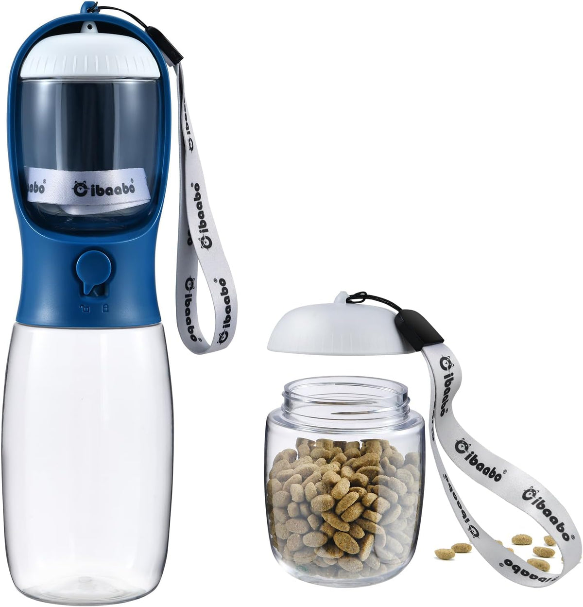 Cibaabo Dog Water Bottle with Food Container, Travel Puppy Water Bowl, Portable Pet Dispenser, Girl Dog Mom Gifts Accessories Stuff Essentials Necessities for Yorkie Chihuahua Cat Walking and Hiking