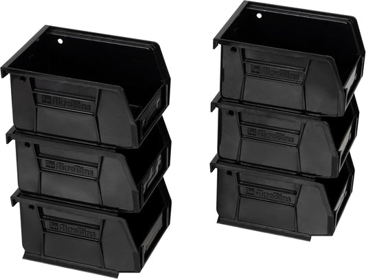 Akro-Mils 30210 AkroBins Plastic Storage Bins, Space-Saving Stackable Bins for Garage, Pantry, Craft Organization, 5" x 4" x 3", Red
