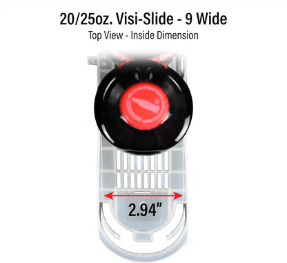 Visi-Slide 20oz Soda Beverage Dispenser - Gravity Fed Glide for Angled Shelves for Coolers, Commercial Refrigerators, Cold Vaults (Pack of 6) Drink Organizer for Cans, Bottles and More