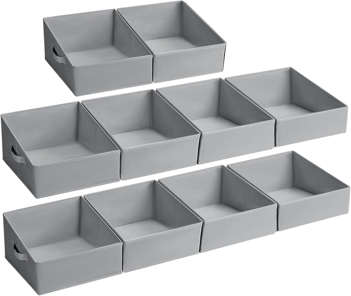 DIMJ Closet Storage Bins - Fabric Storage Baskets for Shelves, Collapsible Closet Organizers and Storage with Handles, Trapezoid Shelf Organization Storage Cubes for Purse, Toys, Books, Towel, Socks