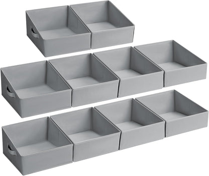 DIMJ Closet Storage Bins - Fabric Storage Baskets for Shelves, Collapsible Closet Organizers and Storage with Handles, Trapezoid Shelf Organization Storage Cubes for Purse, Toys, Books, Towel, Socks