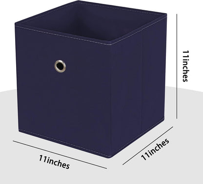 Black Foldable Storage Cubes Bins ,11 Inch Cloth Storage Cube Fabric Storage Box Cubes Organizer Baskets with Handles for Home Organizer Set of 3 (Black)