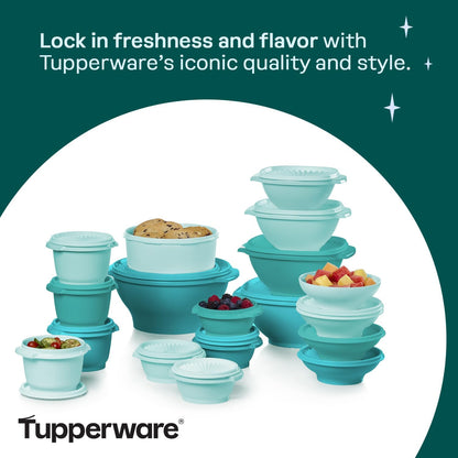Tupperware Heritage Collection, New Food Storage Container Set in Vintage Pink, Dishwasher Safe and BPA Free (18 containers, 18 lids)