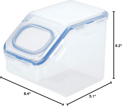 LOCK & LOCK Easy Essentials Food lids (flip-top) / Pantry Storage/Airtight containers, BPA Free, top-16.5 Cup-for Cereal, Clear