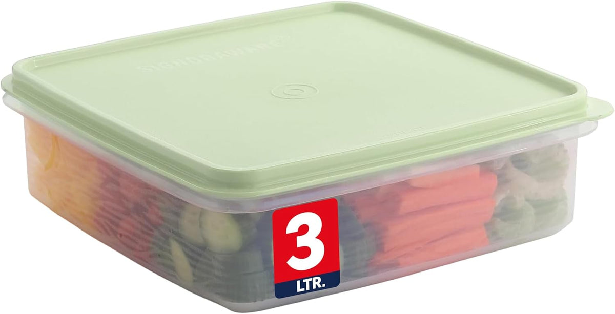 SIGNORA WARE Plastic Storage Container with Lid – 3L Cupcake Carrier – Leakproof Cookie Container Airtight – BPA-Free Plastic Container with Lid for Food Storage, Meal Prep, Leftovers, Cupcakes