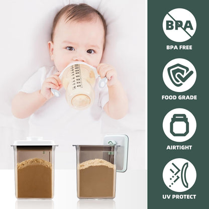 Formula Container to Go- 1700ml Pop Top Milk Powder Container, BPA-Free Airtight Formula Dispenser with Scoop and Scraper, 21OZ, 1.32LB, 600g, Clear
