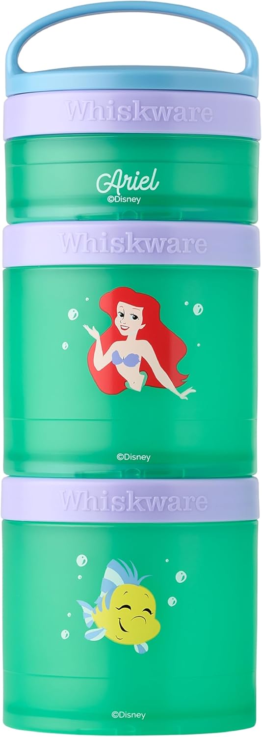 Whiskware Bluey Stackable Snack Containers for Babies, Toddlers, and Kids, 3 Stackable Snack Cups for School and Travel, Cupholder Friendly, Bluey and Bingo! Let’s Do This!