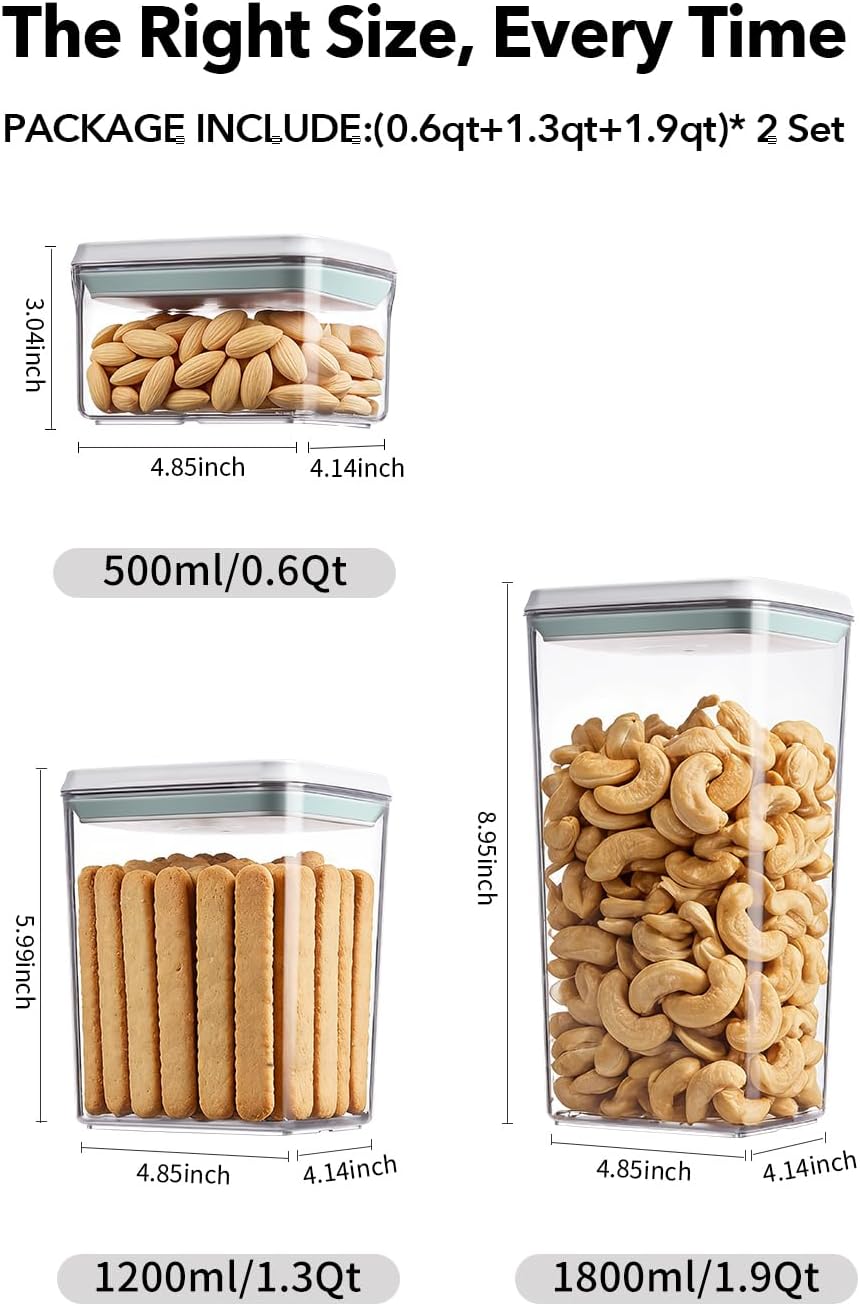 Airtight Food Storage Container with One-Touch Lid, 2.8 QT / 2.65 L Stackable BPA-Free PET for Coffee, Sugar, Spices & Pantry Organization.