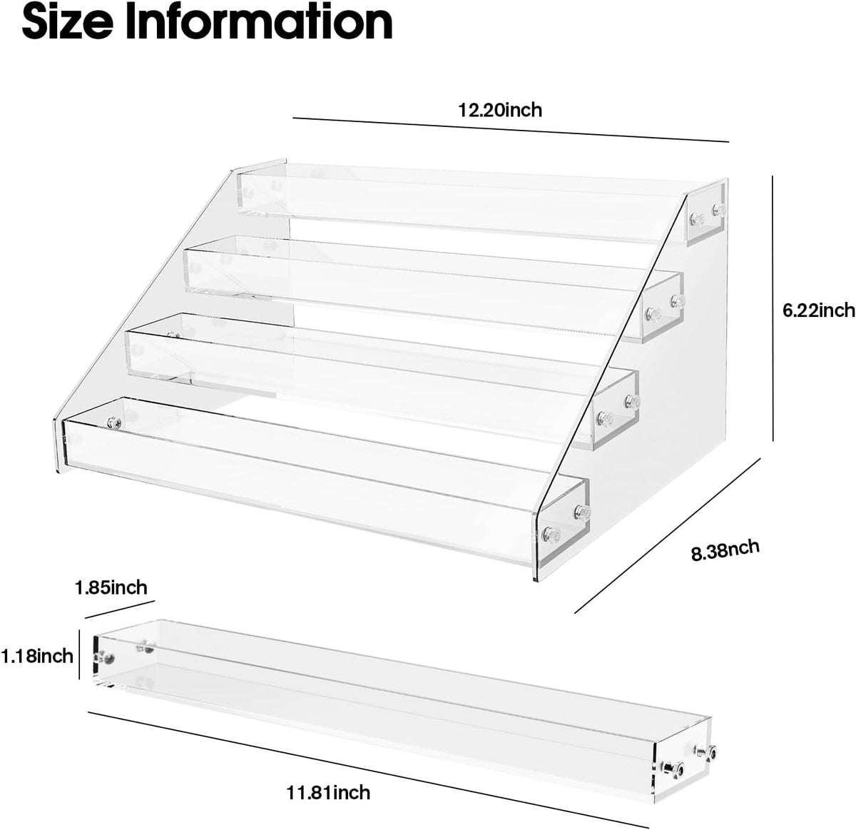 Acrylic Display Shelf,Risers Display Stands,Perfume Organizer,Cupcake Stand,Tiered Display Stand,Sticker Display,Card Stands For Display,Card Display Stand,Figure Display，Spice Rack(6 Tier)