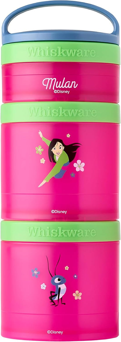 Whiskware Bluey Stackable Snack Containers for Babies, Toddlers, and Kids, 3 Stackable Snack Cups for School and Travel, Cupholder Friendly, Bluey and Bingo! Let’s Do This!