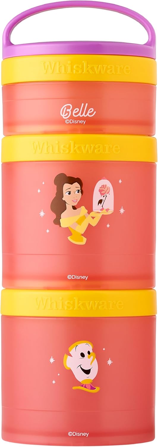 Whiskware Bluey Stackable Snack Containers for Babies, Toddlers, and Kids, 3 Stackable Snack Cups for School and Travel, Cupholder Friendly, Bluey and Bingo! Let’s Do This!
