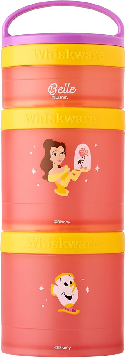 Whiskware Bluey Stackable Snack Containers for Babies, Toddlers, and Kids, 3 Stackable Snack Cups for School and Travel, Cupholder Friendly, Bluey and Bingo! Let’s Do This!