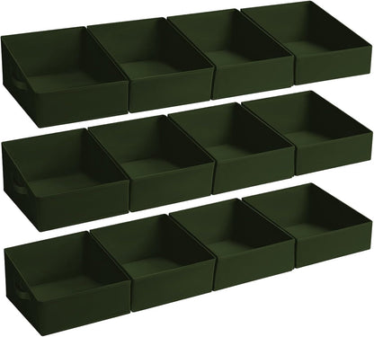 DIMJ Closet Storage Bins - Fabric Storage Baskets for Shelves, Collapsible Closet Organizers and Storage with Handles, Trapezoid Shelf Organization Storage Cubes for Purse, Toys, Books, Towel, Socks