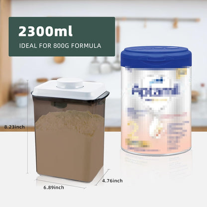 Formula Container to Go- 1700ml Pop Top Milk Powder Container, BPA-Free Airtight Formula Dispenser with Scoop and Scraper, 21OZ, 1.32LB, 600g, Clear