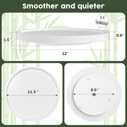 Lazy Susan Organizer, 10 Inch Non-Skid Bamboo Turntable Organizer for Salt Pepper Olive Oil and Spices Next to Stove, Wooden Lazy Susan for Table or Kitchen Countertop Organizer