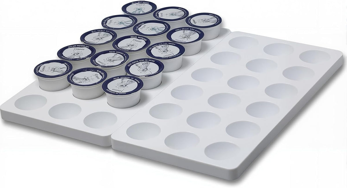 RMAIEYOO Coffee Pod Storage Organizer for Kitchen Drawer, Holds 36 K Cup Pods, Premium Plastic Tray with Non-Slip Mat, Space-Saving Drawer Organizer for Keurig Coffee Capsules